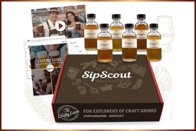 SipScout Craft Whiskey Exploration Kit with example digital materials. Features 6 styles from 6 different makers in 6 different regions.