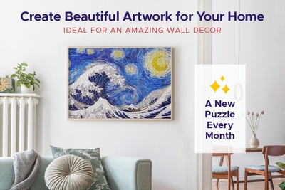 Create beautiful art from your puzzle. Framed jigsaw puzzle hanging on wall