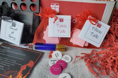 Getting Lucky box is all about connecting through flirting, foreplay,  A fun date out with some competition leading up to a fun night in.