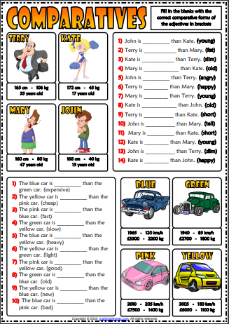 10 Worksheets To Practice Comparative Adjectives Teaching Expertise