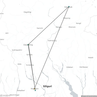 tourhub | Agora Voyages | Eastern Himalayan Retreat: Darjeeling & Gangtok Expedition | Tour Map