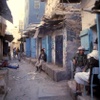 Main street with market stalls, Sana'a Jewish Quarter, Sana'a, Yemen, 1987. Photo courtesy Naftali Hilger. 