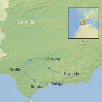 tourhub | Cox & Kings | Splendours of Andalucía | Tour Map