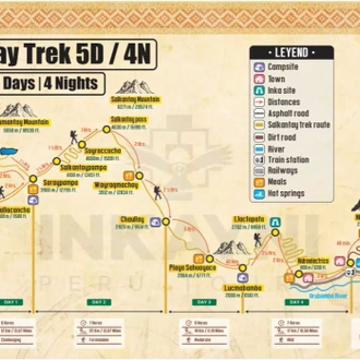 tourhub | Inkayni Peru Tours | 05 Day Salkantay Trek to Machu Picchu – Group Service | Tour Map