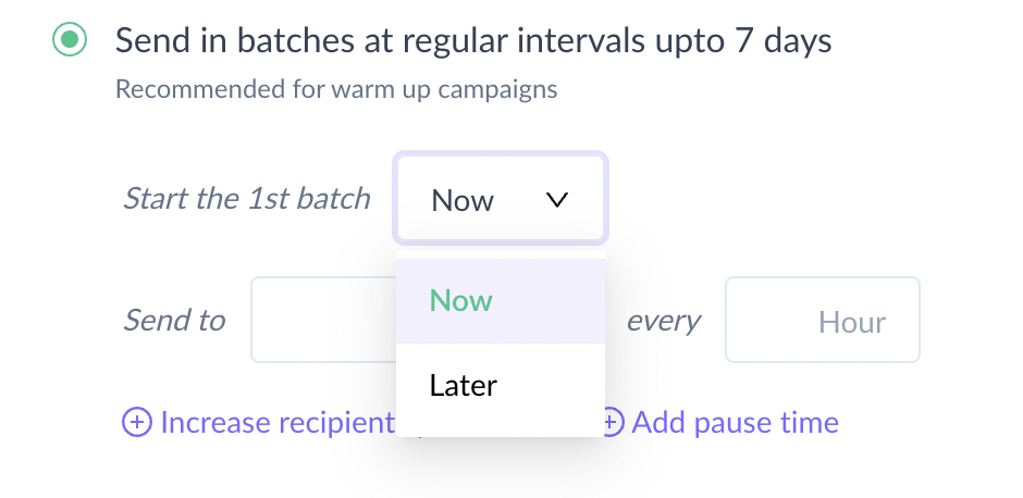 Use Fragmented scheduling for Warm Up Campaigns