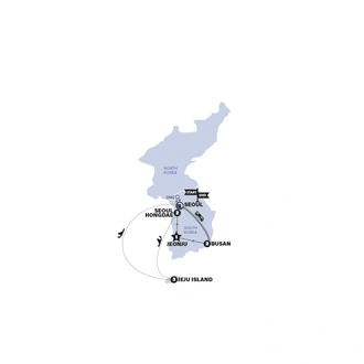 tourhub | Contiki | South Korean Soul | with Jeju Island | Tour Map