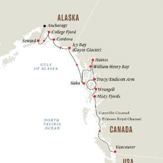 tourhub | Hurtigruten Expeditions | Wilderness, Glaciers & Culture | Northbound | Tour Map