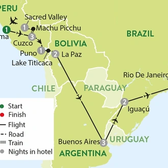 tourhub | Travelsphere | Latin Wonders of the World | Tour Map