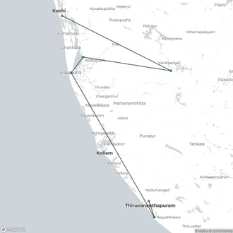 tourhub | Le Passage to India | Kerala South India | Tour Map