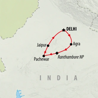 tourhub | On The Go Tours | North India Family Adventure - 10 Days | Tour Map