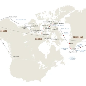 tourhub | HX Hurtigruten Expeditions | In the Wake of the Great Explorers | Westbound | Tour Map