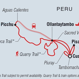 tourhub | Intrepid Travel | Peru: Hike, Bike, Raft & SUP | Tour Map