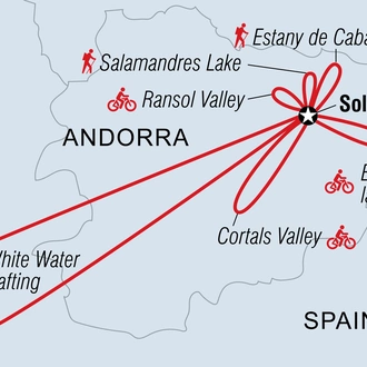 tourhub | Intrepid Travel | Andorra: Hike, Bike & Raft | Tour Map