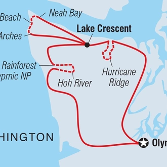 tourhub | Intrepid Travel | Hiking Washington's Olympic National Park  | Tour Map