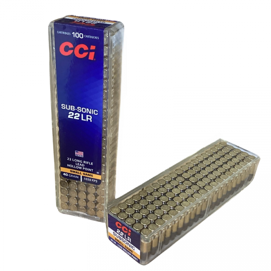 CCI 22 LR - CCI subsonic 40 Grain Hollow Points - 100 Round Box-img-0