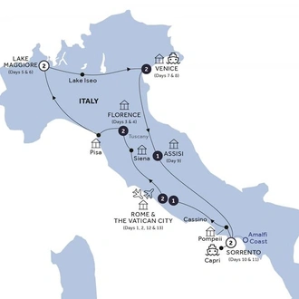 tourhub | Insight Vacations | Italian Escapade - Small Group | Tour Map