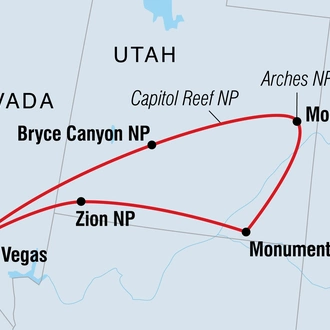 tourhub | Intrepid Travel | Utah Parks Circuit | Tour Map