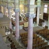 Looking down from the women's gallery balcony toward the bima from the opposite side.