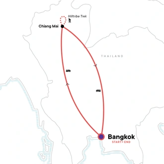 tourhub | G Adventures | Northern Thailand: Hilltribes & Villages | Tour Map