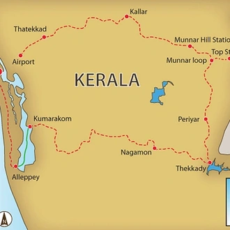 tourhub | SpiceRoads Cycling | Cycling Kerala's Backroads | Tour Map