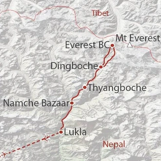 tourhub | World Expeditions | Everest Base Camp Trek in Comfort | Tour Map