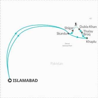 tourhub | Bamba Travel | Pakistan Hike Around The Giants 11D/10N | Tour Map