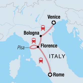 tourhub | Intrepid Travel | Highlights of Italy in Winter | Tour Map