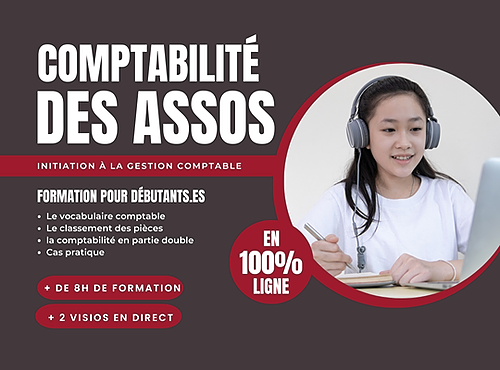 Représentation de la formation : Initiation à la comptabilité des associations - 100% en ligne