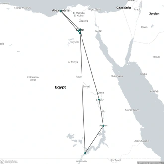 tourhub | Your Egypt Tours | Egypt Best Holidays to Cairo, Abu Simbel, Aswan & Luxor  | Tour Map