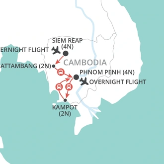 tourhub | Wendy Wu | Around Cambodia | Tour Map