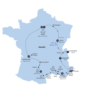 tourhub | Insight Vacations | Country Roads of France - Small Group | Tour Map