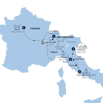 tourhub | Insight Vacations | European Dream - End Paris, Classic Group | Tour Map