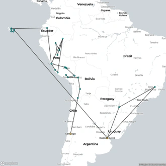 tourhub | Unu Raymi Tour Operator & Lodges | Overland Latin America | Tour Map