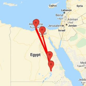 tourhub | Ancient Egypt Tours | 8 Days Cairo, Luxor & Aswan Holiday (3 destinations) | Tour Map