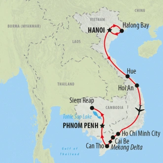 tourhub | On The Go Tours | Classic Vietnam & Cambodia - 16 days | Tour Map