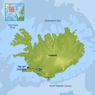 tourhub | Indus Travels | Iconic Iceland | Tour Map