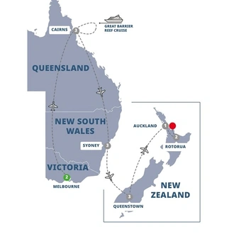 tourhub | Trafalgar | Australia and New Zealand Panorama | Tour Map