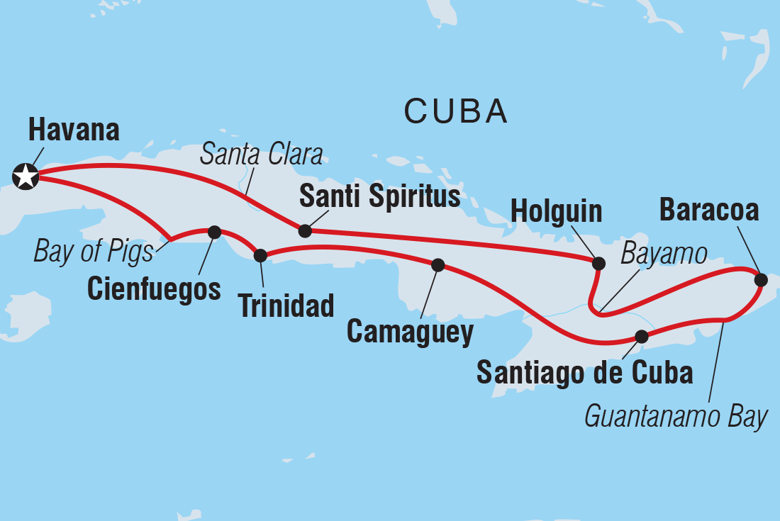 tourhub | Intrepid Travel | Best of Cuba | Tour Map