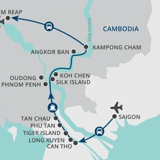 tourhub | Wendy Wu | Magnificent Mekong Cruise | Tour Map
