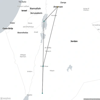 tourhub | World Expeditions | Jordan Hike & Bike | Tour Map