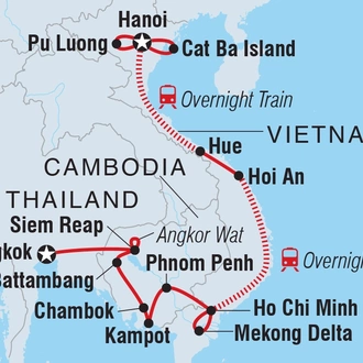 tourhub | Intrepid Travel | Cambodia & Vietnam Experience | Tour Map