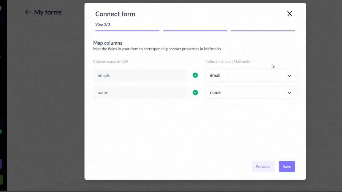How to add contacts from Webflow forms to Mailmodo?