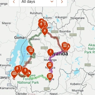 tourhub | Kingfisher Journeys | 10 Days Luxury Adventure & Cultural Journey with Gorillas | Tour Map