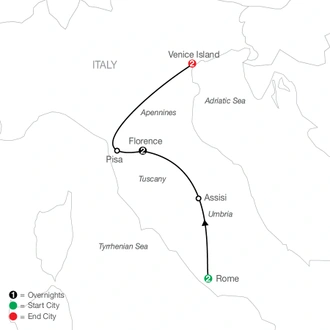 tourhub | Globus | Italian Escape | Tour Map