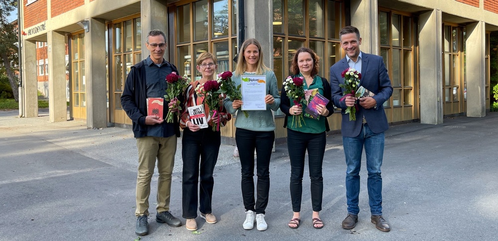 Lärarna på bilden är från vänster David Longo, Åsa Aksberg, Jessica Liljedahl, Sophia Barthelson och Per Lindblom.
