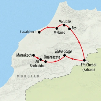 tourhub | On The Go Tours | Essential Morocco - 8 days | Tour Map