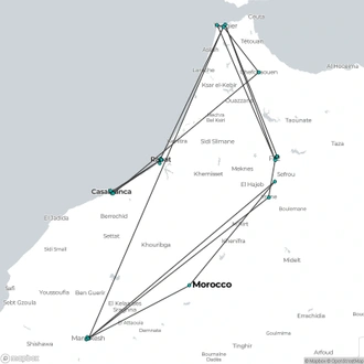 tourhub | Today Voyages | Imperial cities & blue pearl city from Marrakech XM24-04 | Tour Map