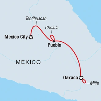 tourhub | Intrepid Travel | Premium Mexico City to Oaxaca | Tour Map