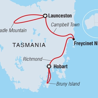 tourhub | Intrepid Travel | Premium Tasmania | Tour Map