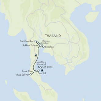 tourhub | Exodus Adventure Travels | Thailand Family Adventure | Tour Map